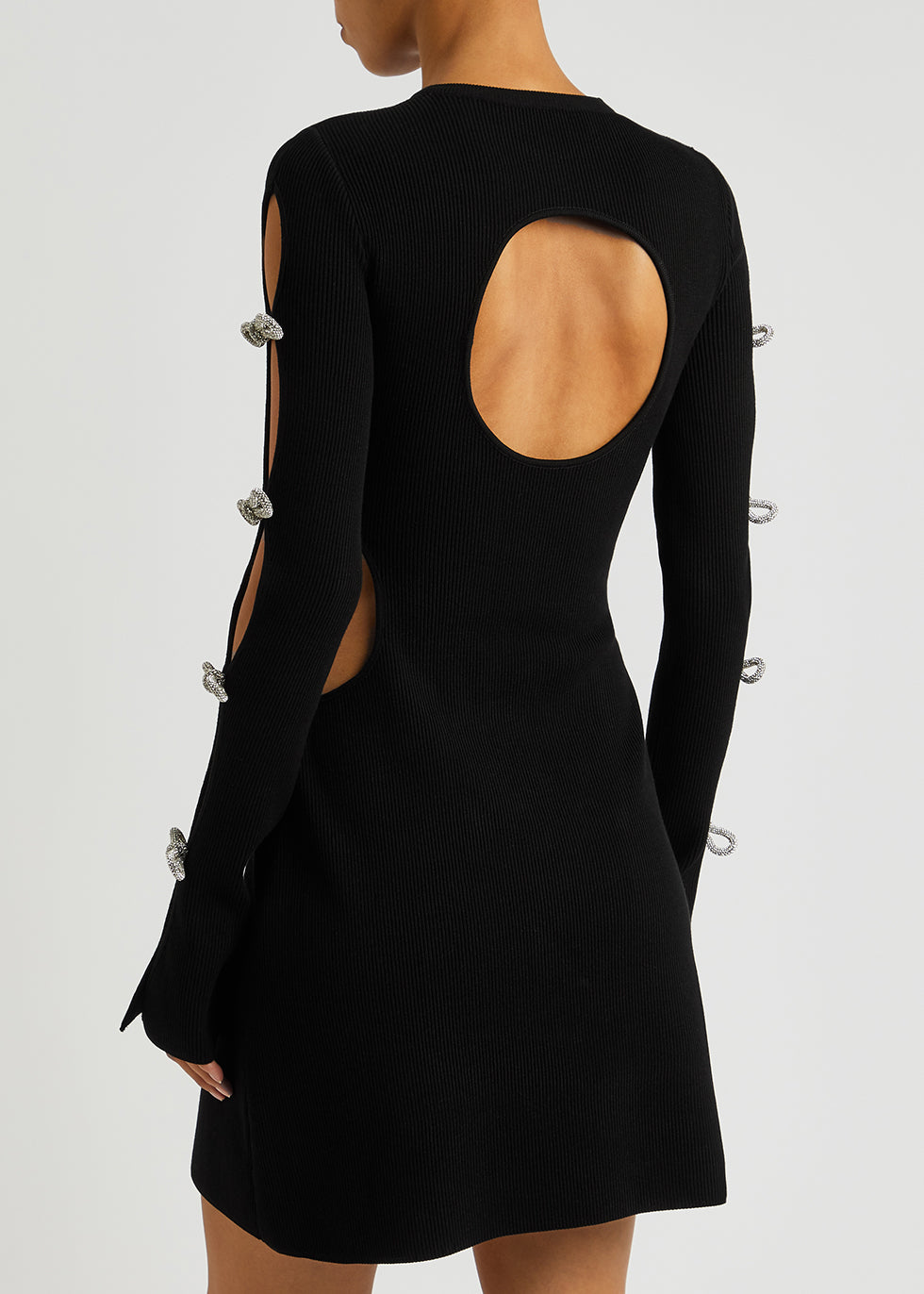 Chic Black Hollow Long Sleeve Dress