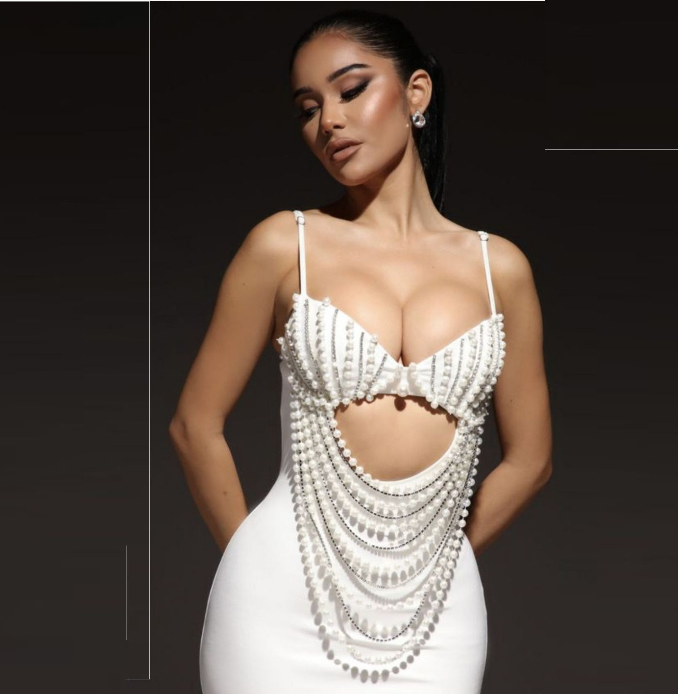 Weila Pearl Midi Bandage Dress