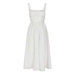 French Retro Square Collar Sling Dress