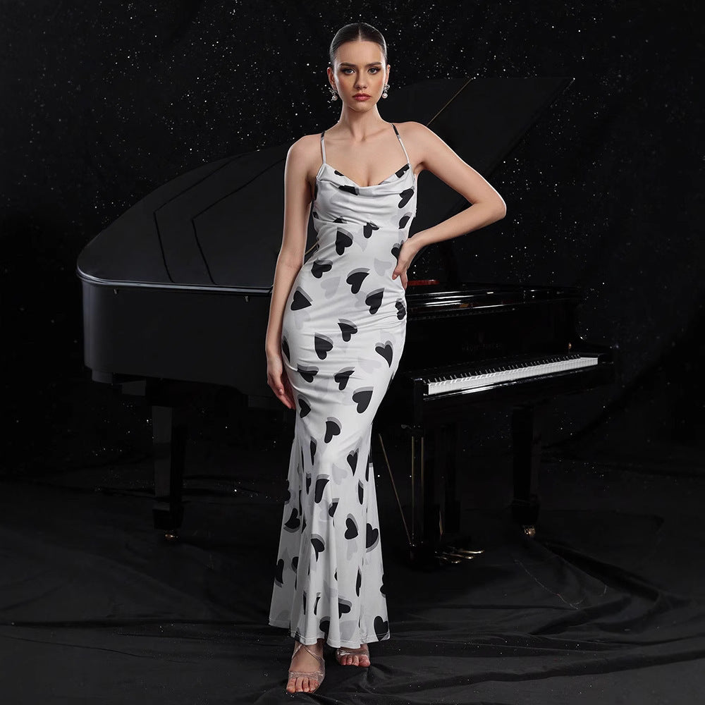 ARILA SATIN BACKLESS HOLIDAY DRESS