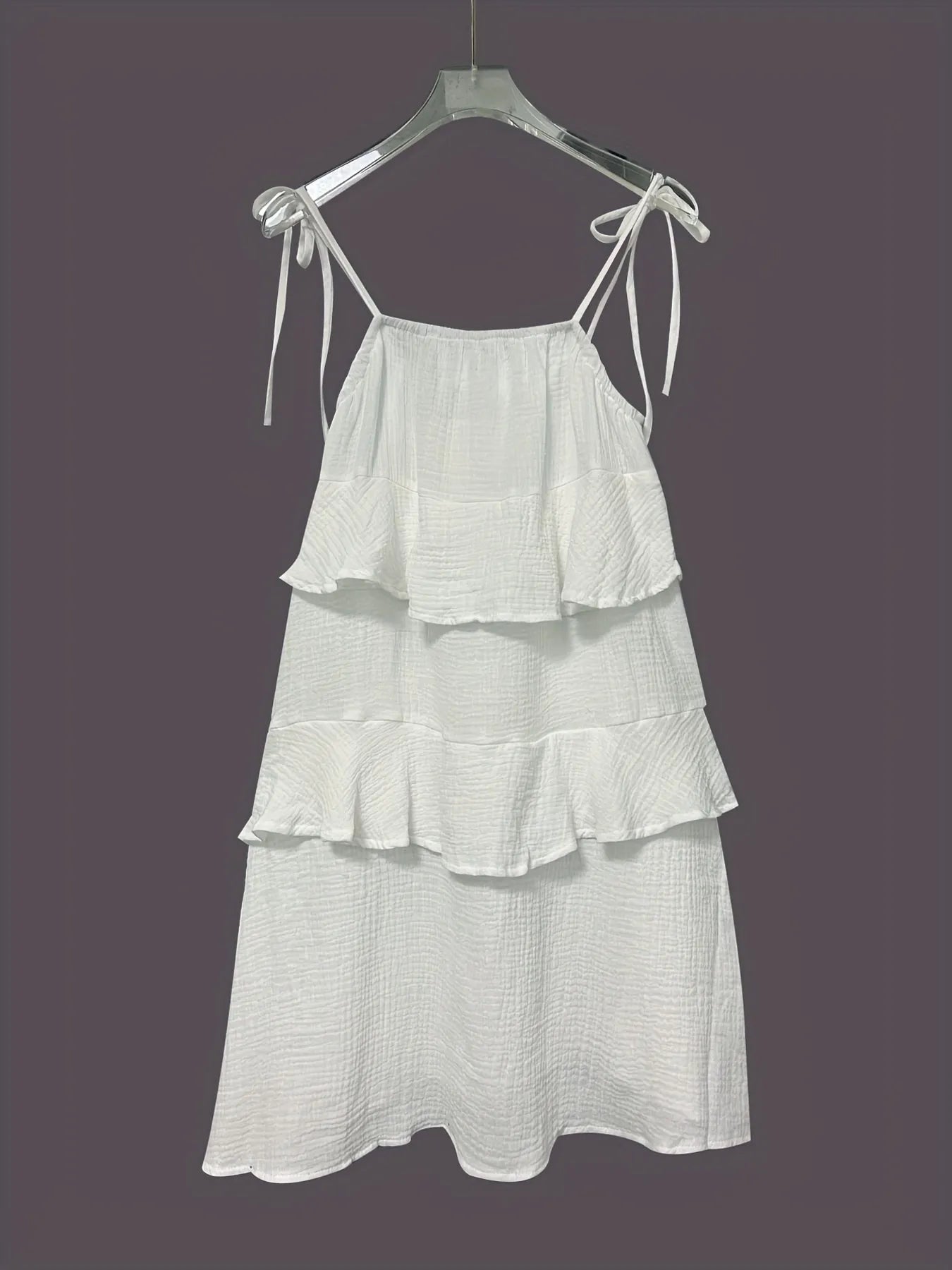 Ruffled Tie Shoulder Mini Dress