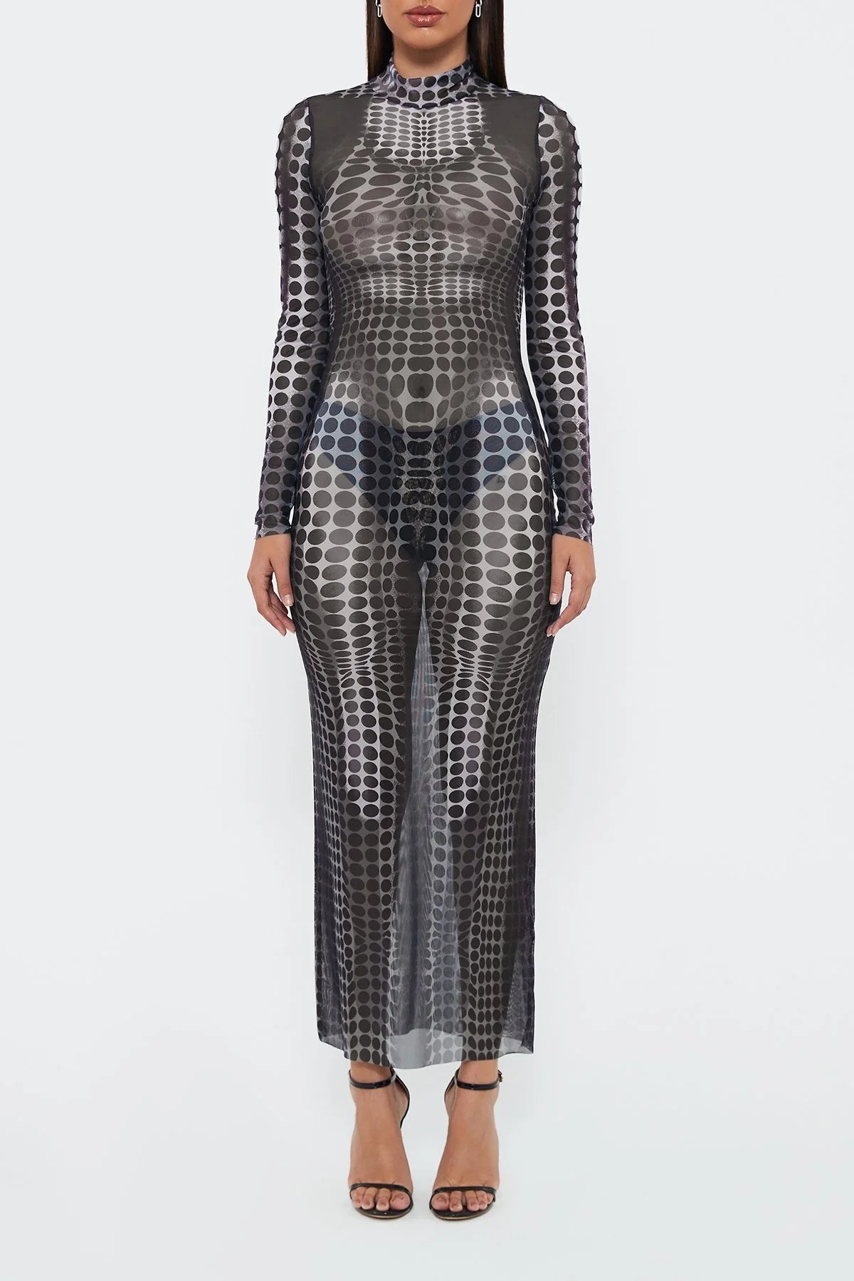 See -through Mesh High -waist Slim Elite Dress