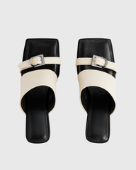 Adele Buckle Sandals In Cream