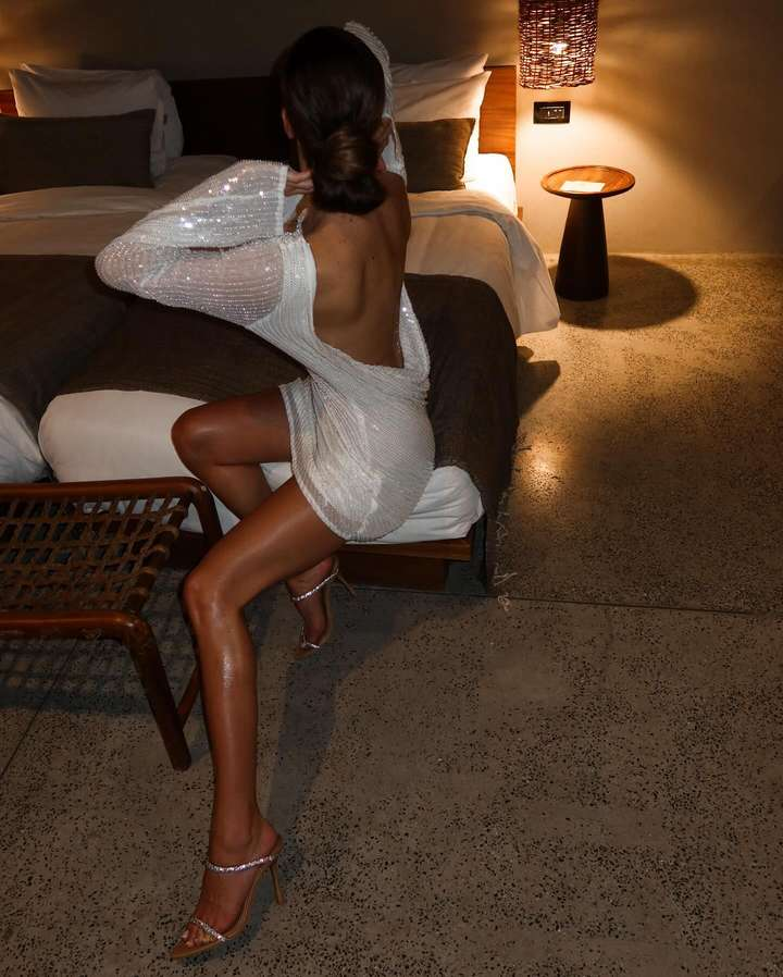 Tava Backless White Cocktail Dress