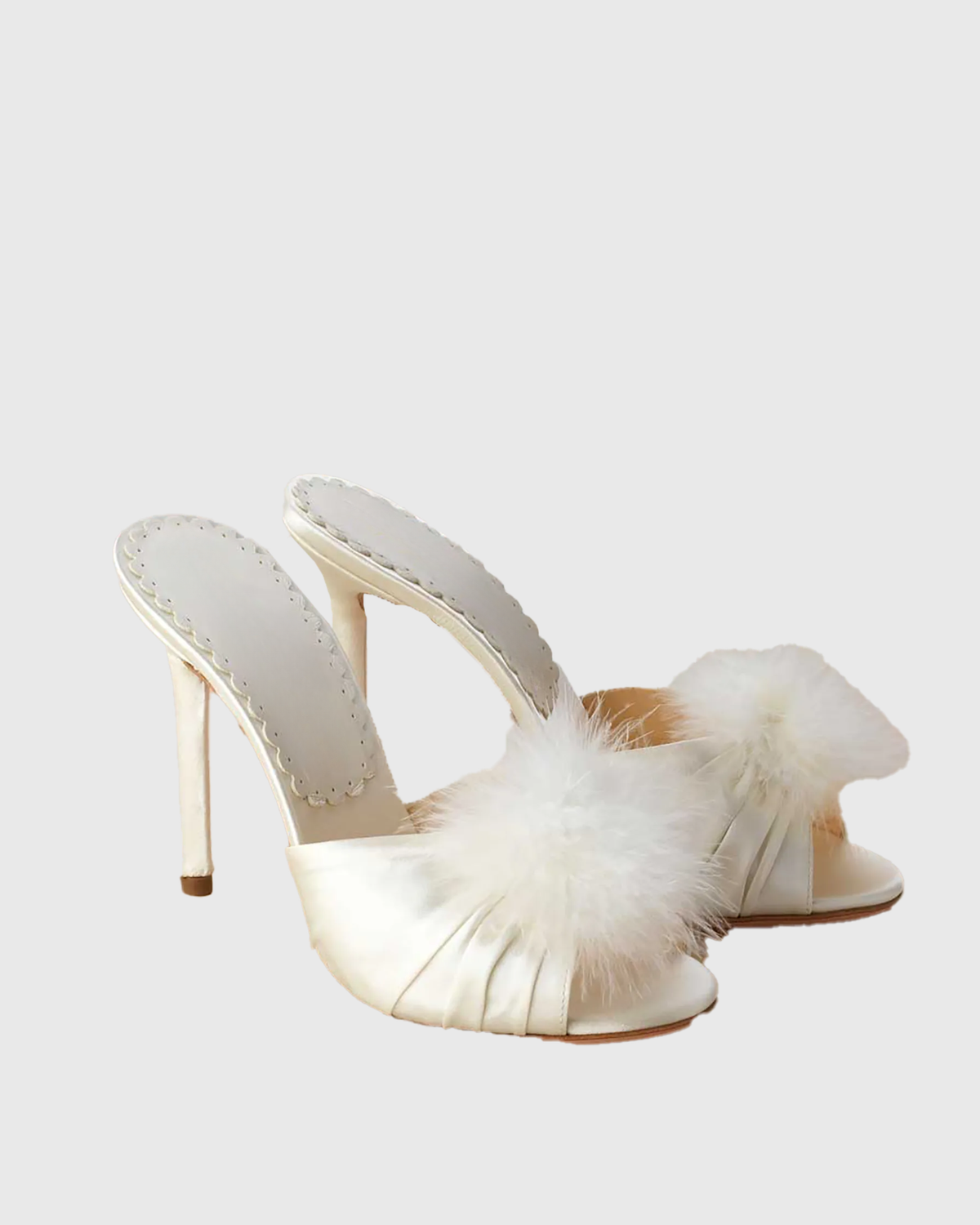 Aja Feather Ruched Mules