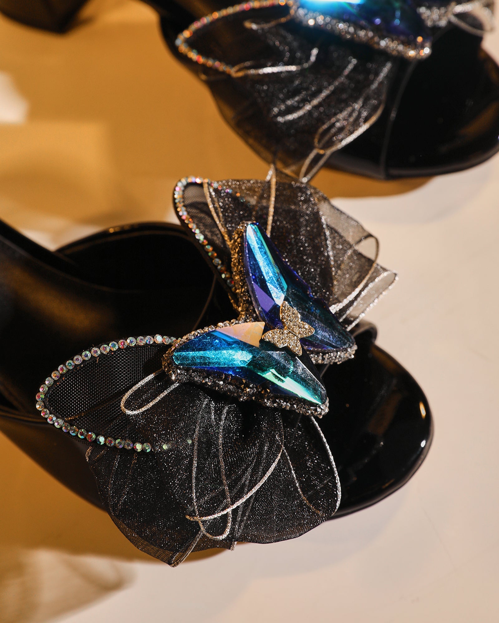 Amari Butterfly Embellished Mules