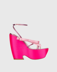 Annetta Satin Strap Platform Sandals In Pink