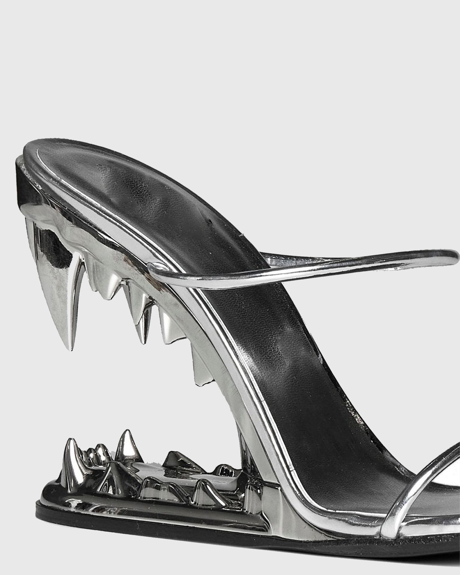 Antonia Wolf Tooth Sandals In Silver