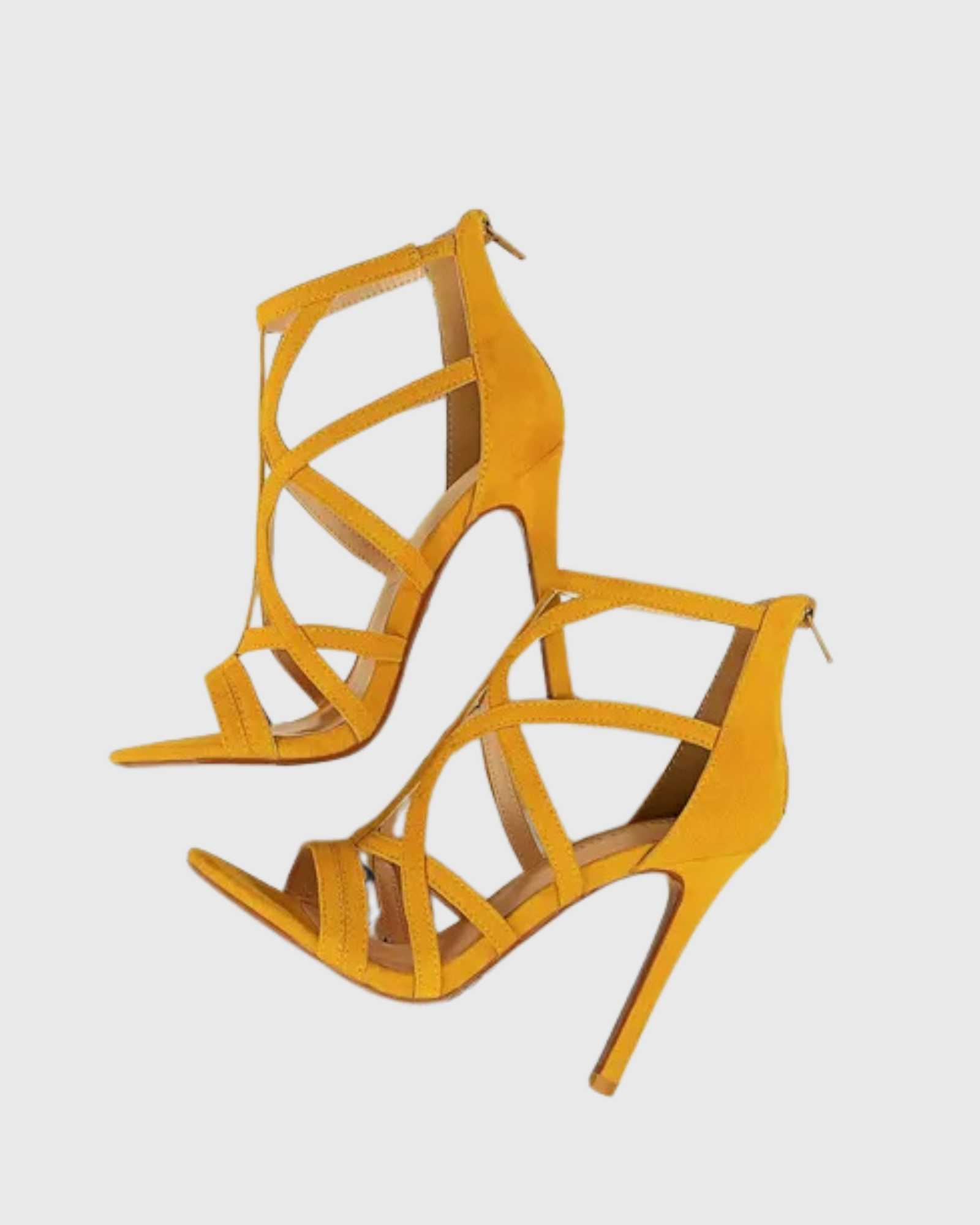 Aradia Strap Gladiator Suede Sandals In Yellow