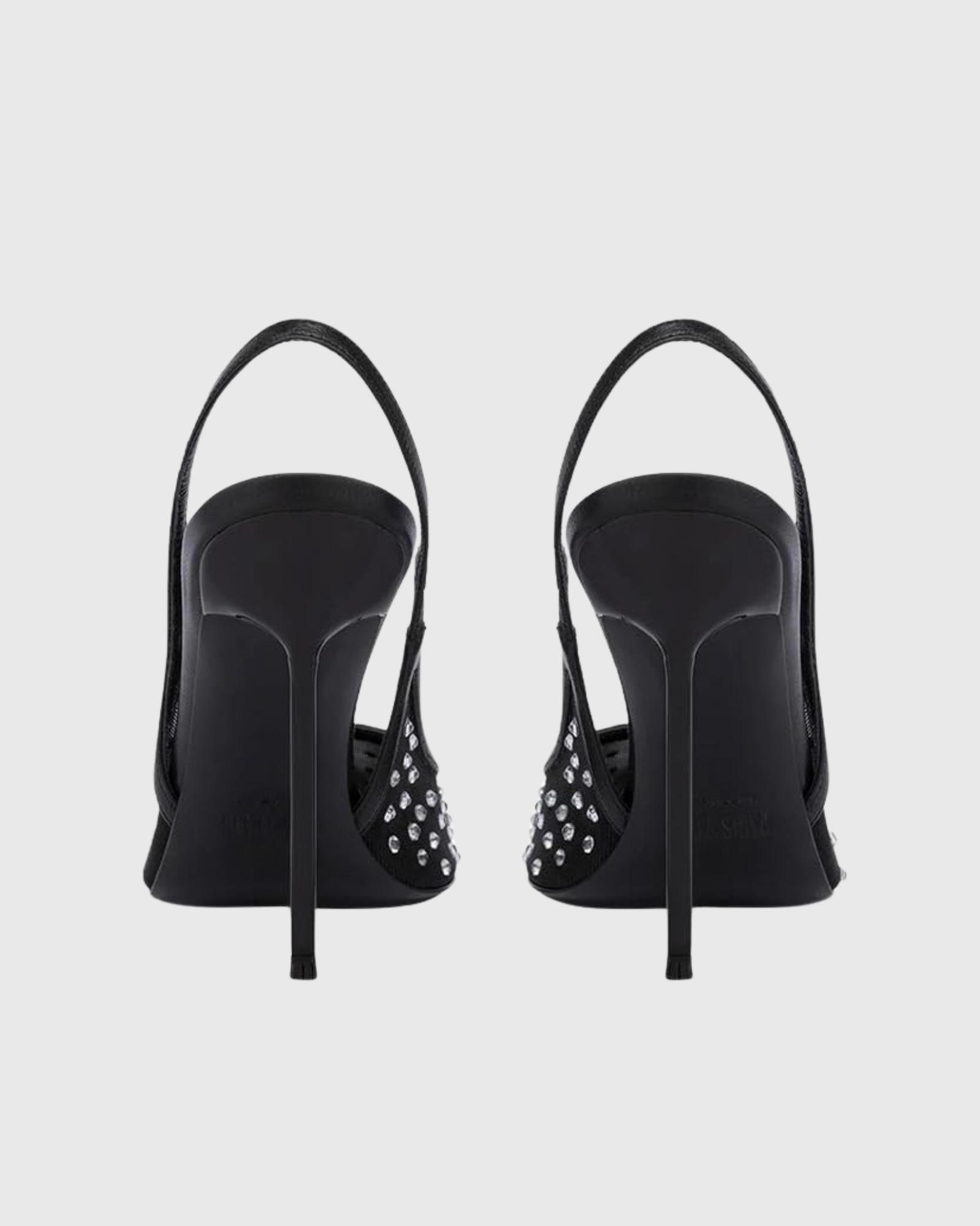 Arlene Rhinestone Slingback Mesh Pumps In Black