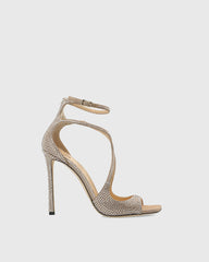 Aryana Rhinestone Strap Sandals In Gold