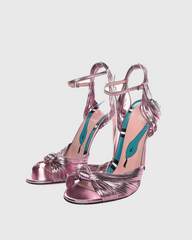 Asia Woven Leather Sandals In Pink