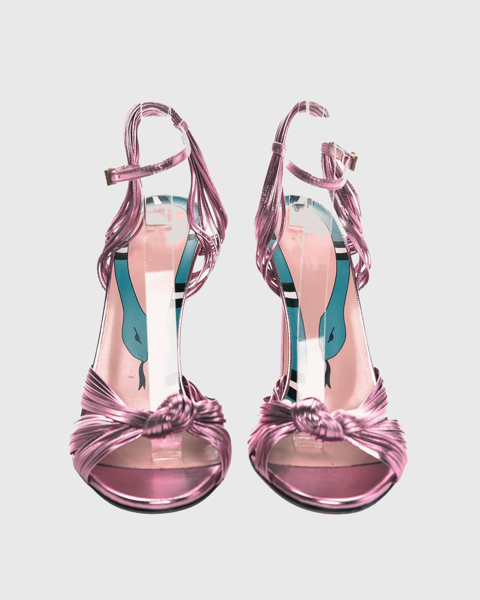 Asia Woven Leather Sandals In Pink