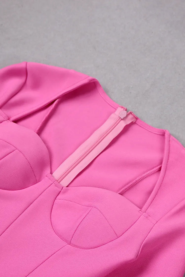 Aerika Feather Bodycon Mini Dress