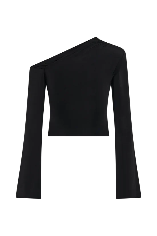 Alaina Asymmetrical Set Gold Detail- Black