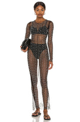 Anaka See-through Diamond Mesh Dress