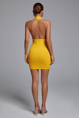 Lemily Knitted Deep V-Neck Halter Bandage dress