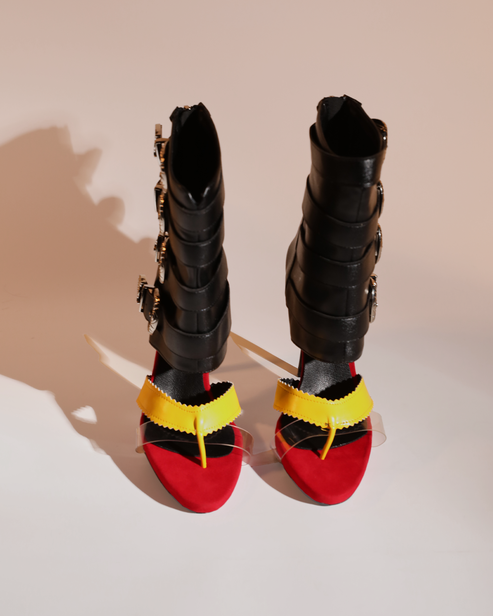 Baba Buckle Deconstruct Thong Sandals In Black