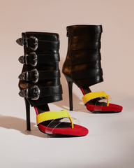 Baba Buckle Deconstruct Thong Sandals In Black