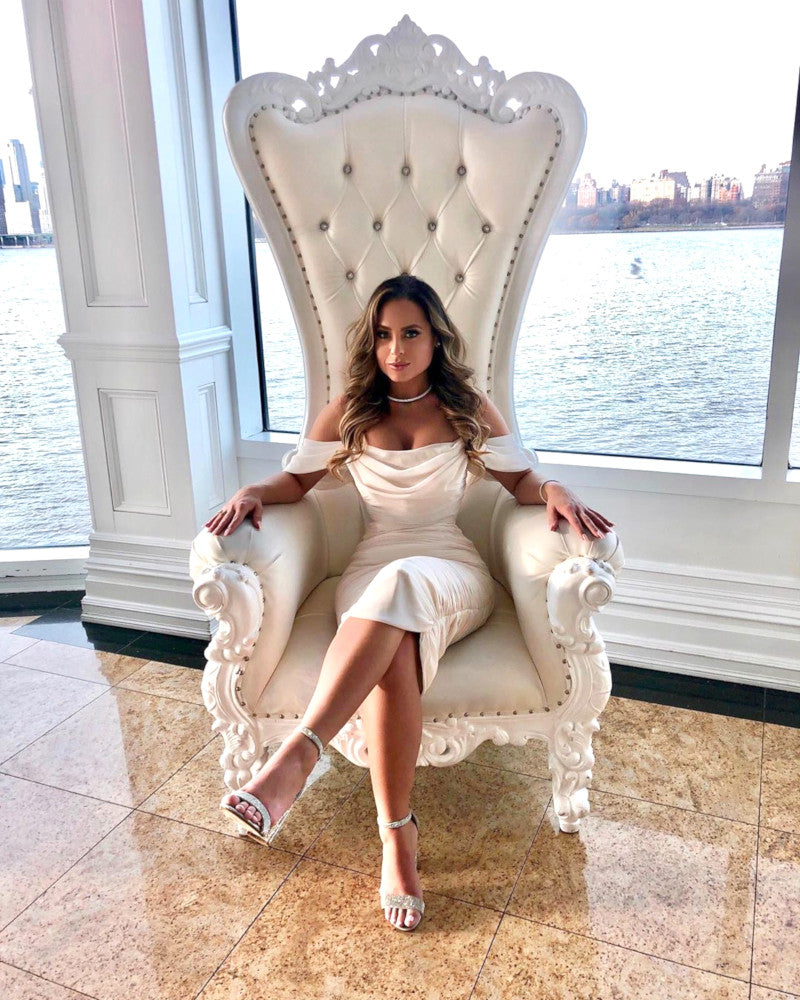 Lemily Ruched Draped Chiffon Dress