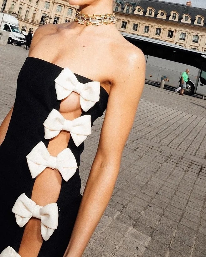 Alyia Cutout Bandage Black Elite Dress