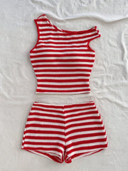Black Striped Two Piece Bikinis Sets