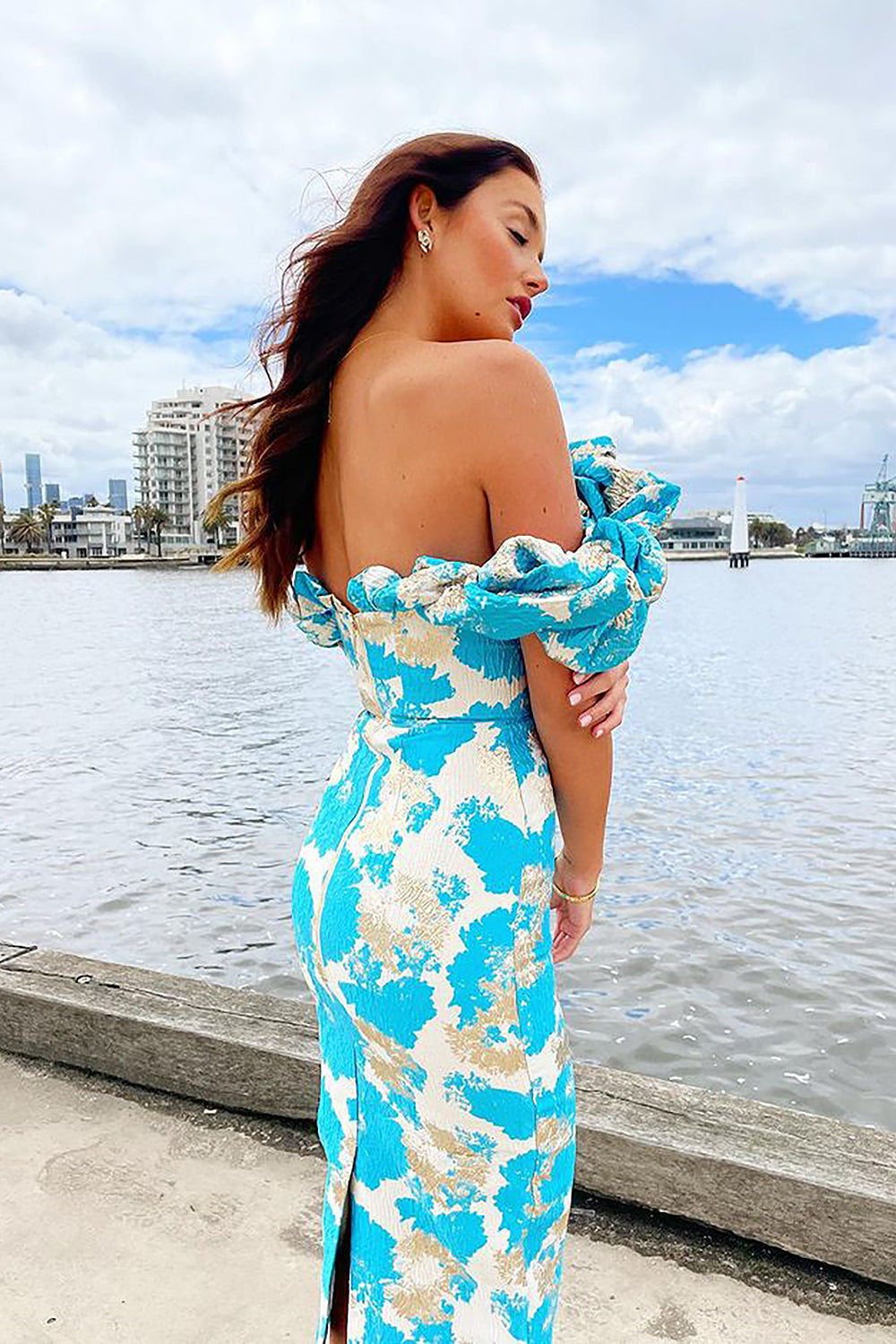 Jacquard V-neck Wedding Strapless Dress