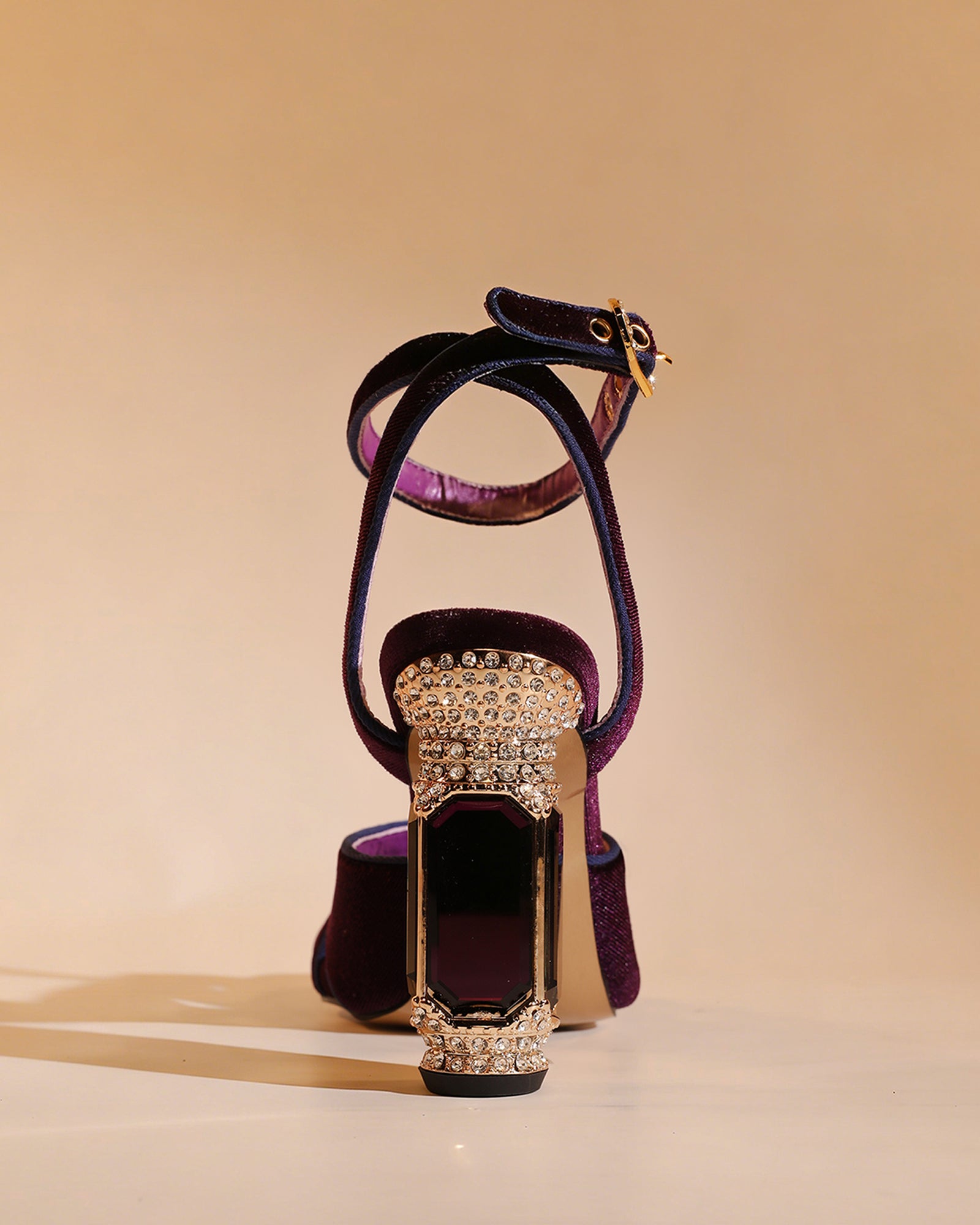 Blythe Velvet Vintage Sandals In Purple