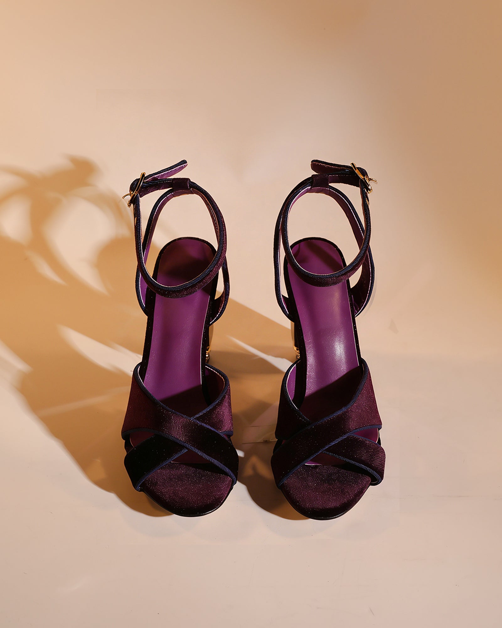 Blythe Velvet Vintage Sandals In Purple