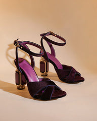 Blythe Velvet Vintage Sandals In Purple