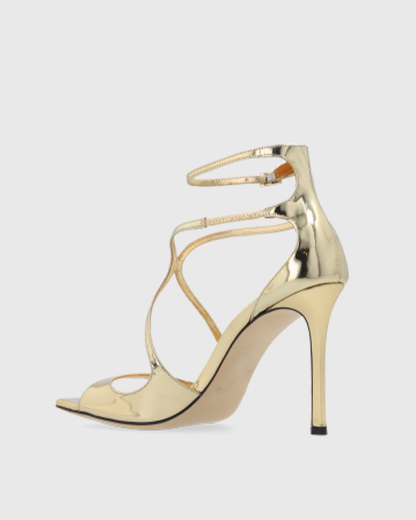 Aryana Metallic Strap Sandals In Gold