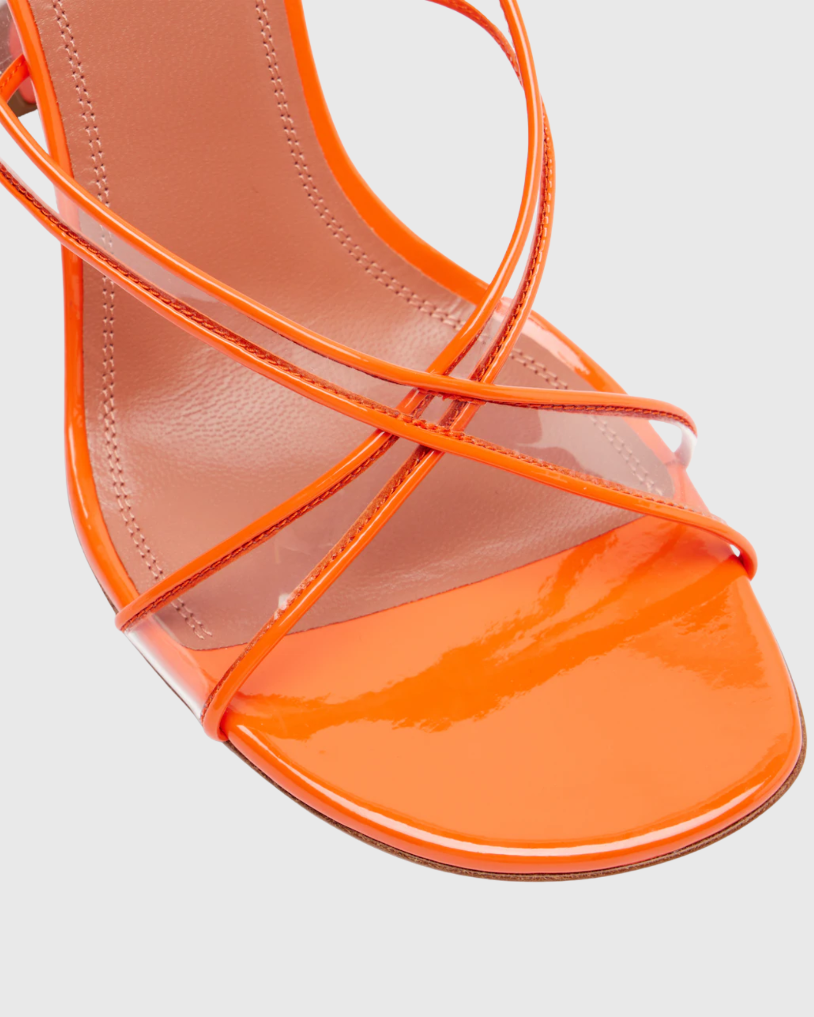 Cadoc Pvc Cross Slingback Flared Heels In Orange