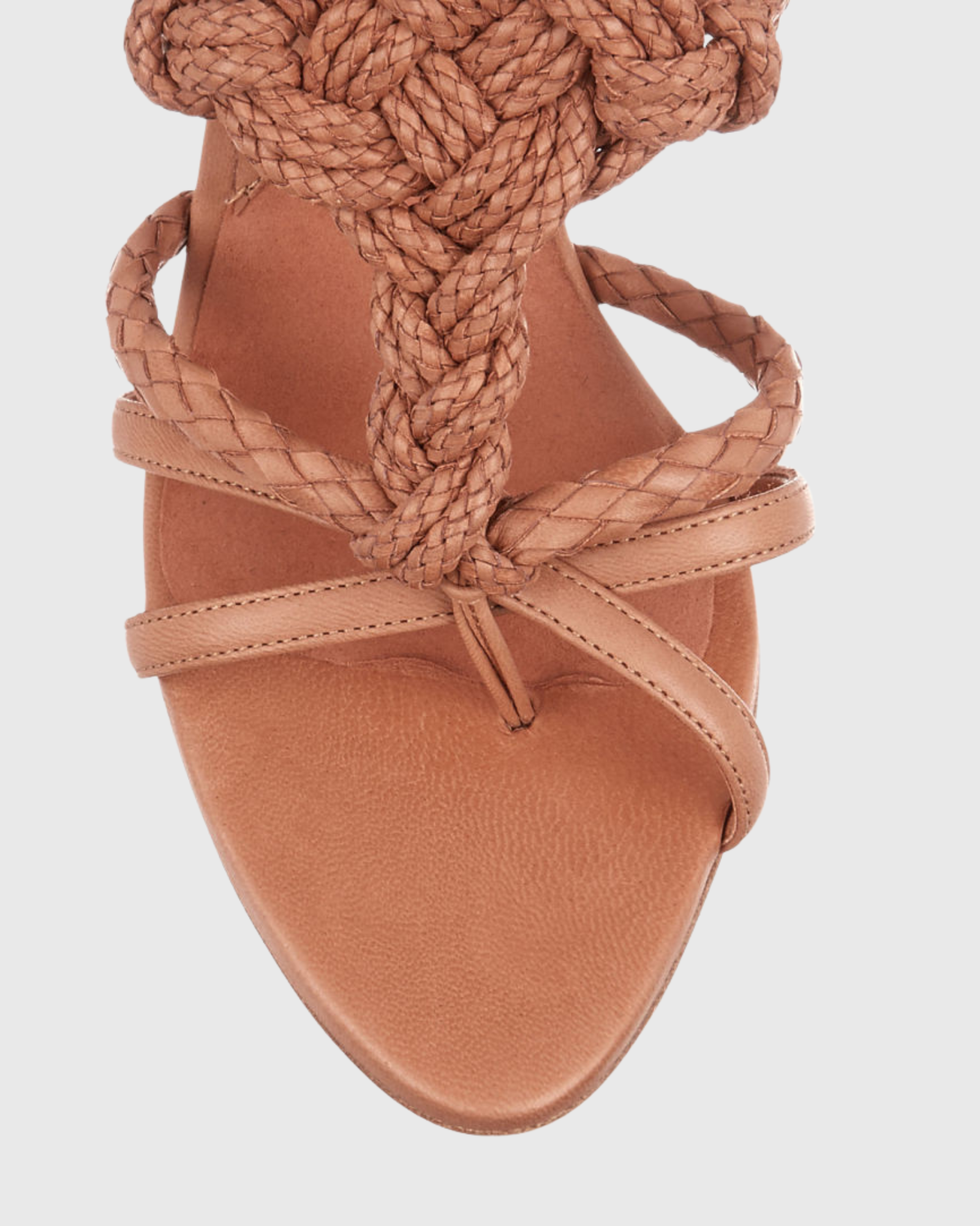 Cahid Woven Lace Up Sandals In Brown