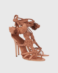 Cahid Woven Lace Up Sandals In Brown