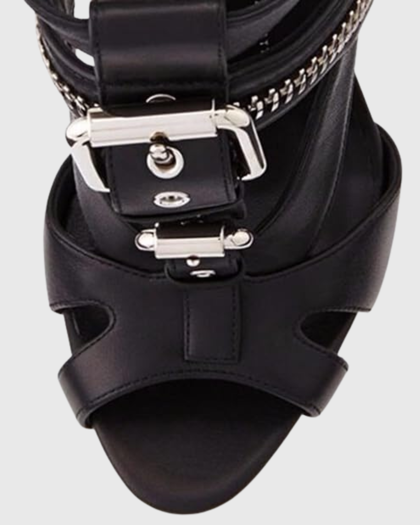 Carver Buckle Zip T Strap Sandals In Black