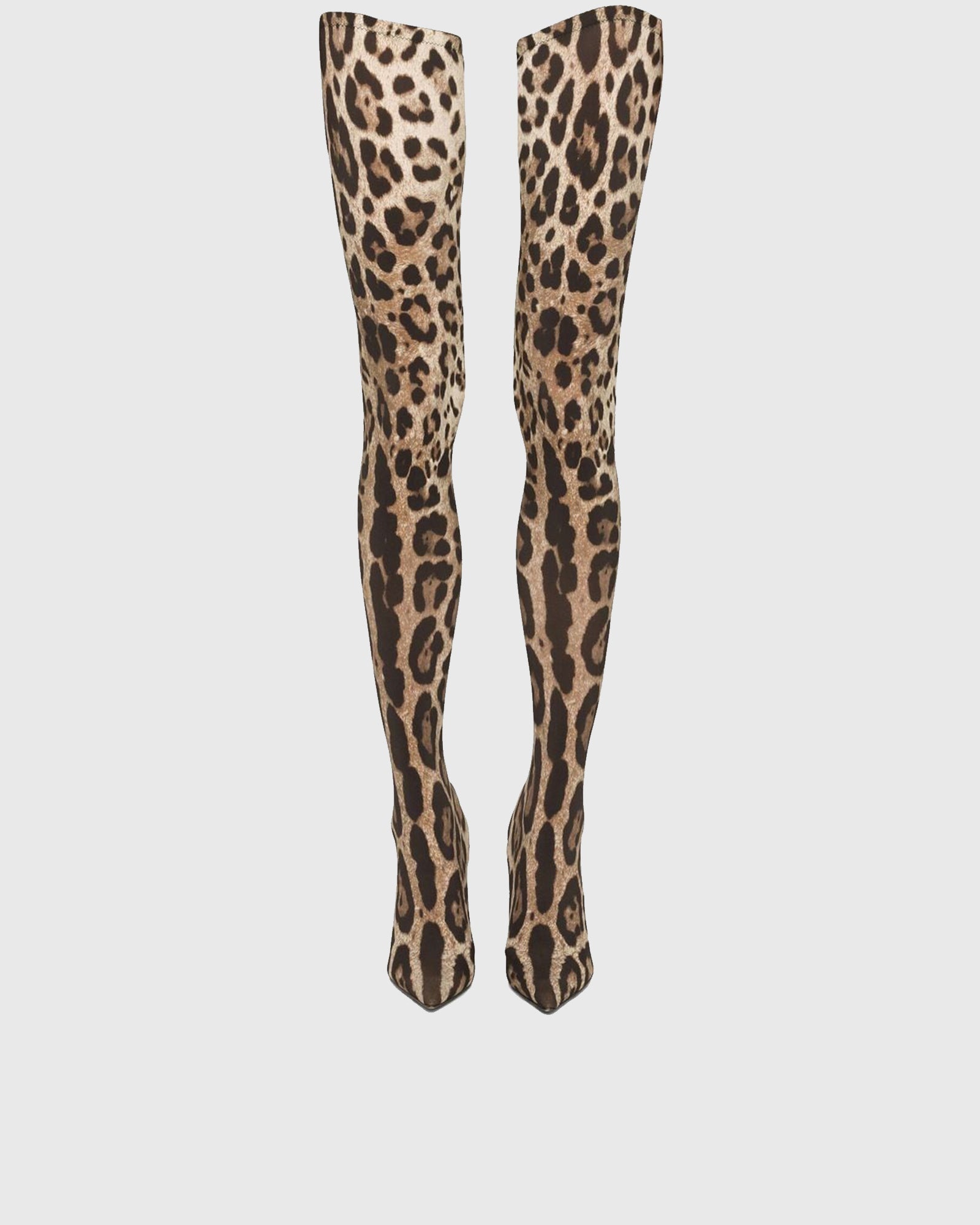 Claretta Leopard Print Over The Knee Boots