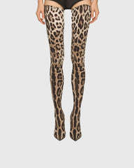 Claretta Leopard Print Over The Knee Boots