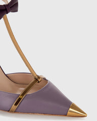 Colomba Bow Embellished Strap Pumps In Violet