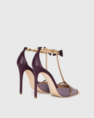 Colomba Bow Embellished Strap Pumps In Violet