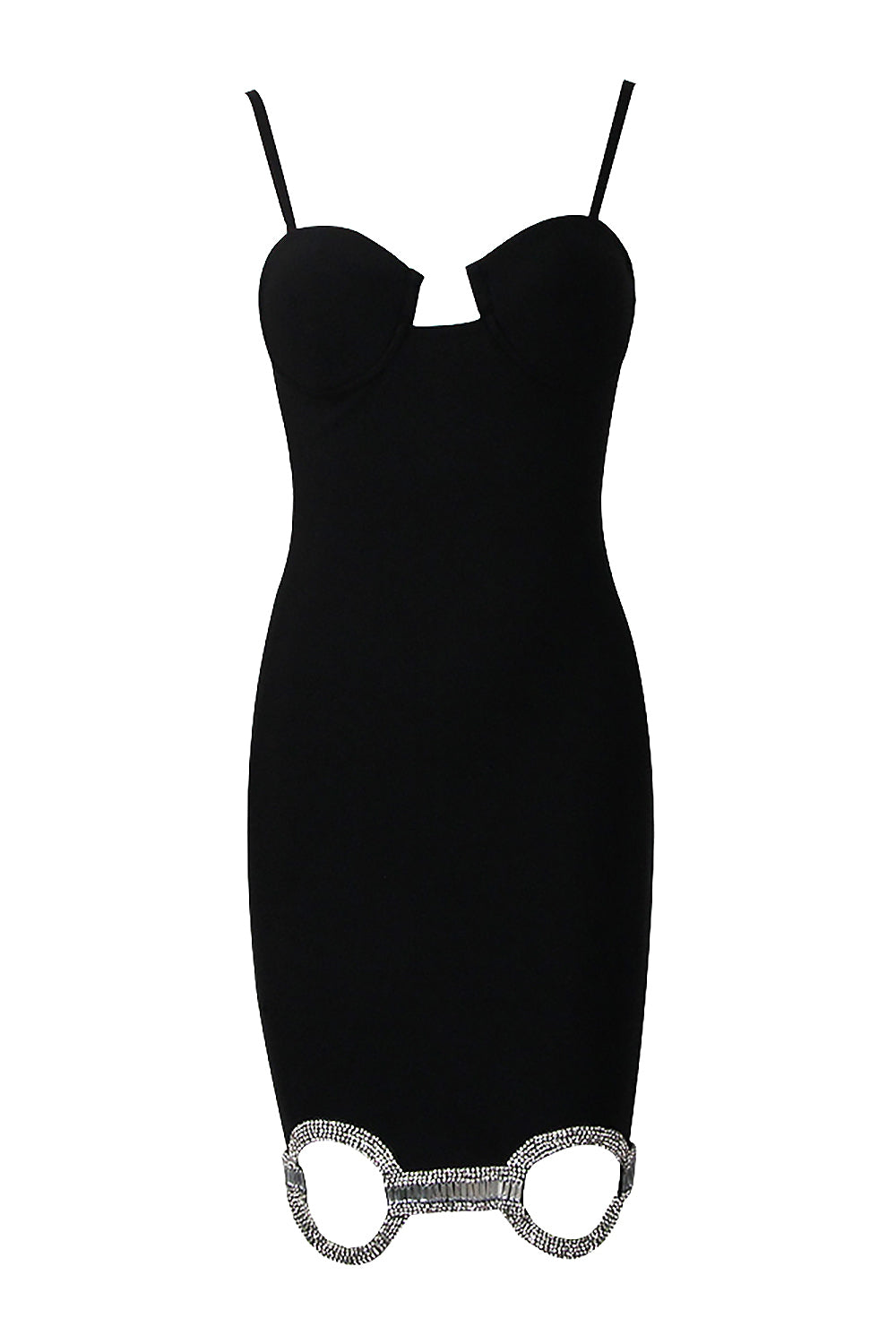 Crystal-Embellished Cutout Mini Bandage Dress