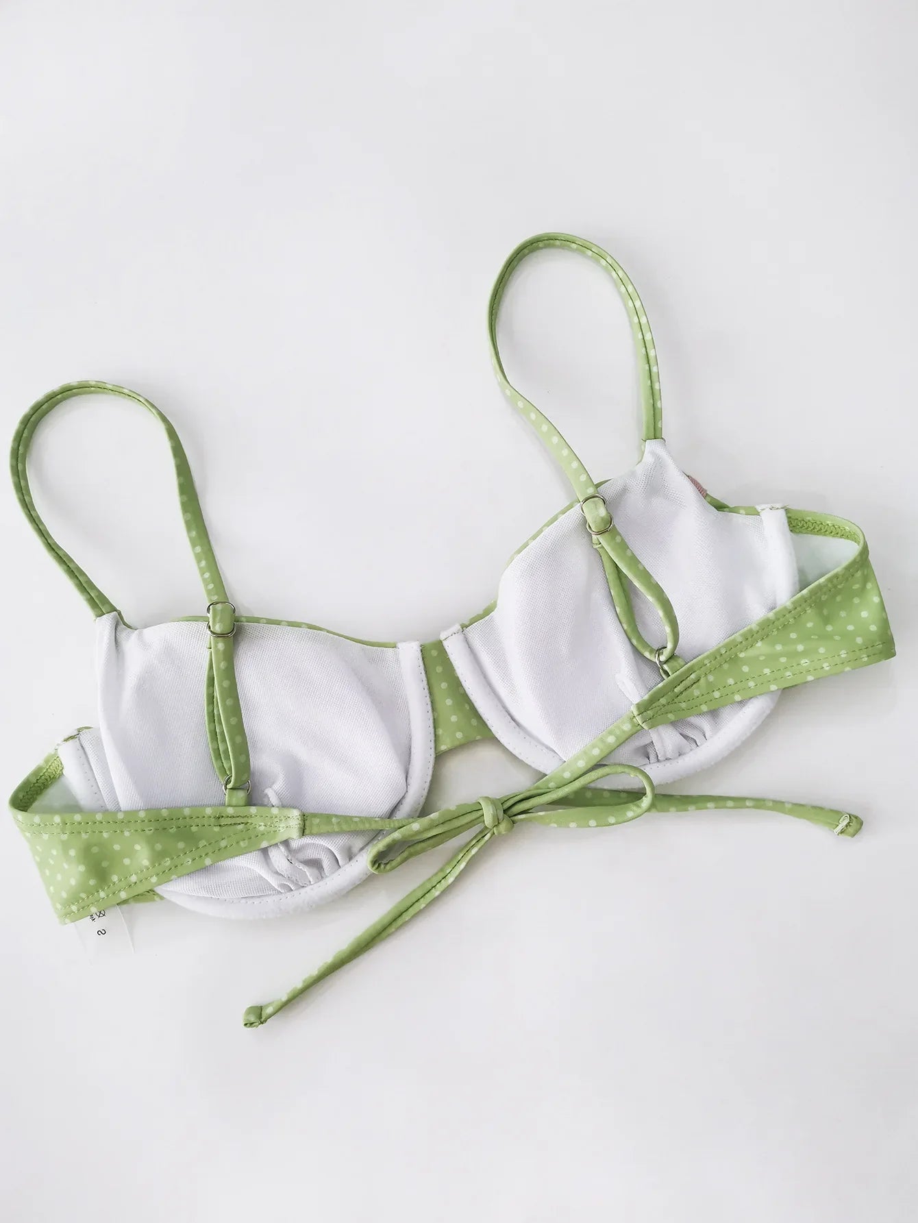 Cute Green Dot Print Bikini Set