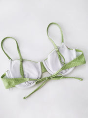 Cute Green Dot Print Bikini Set
