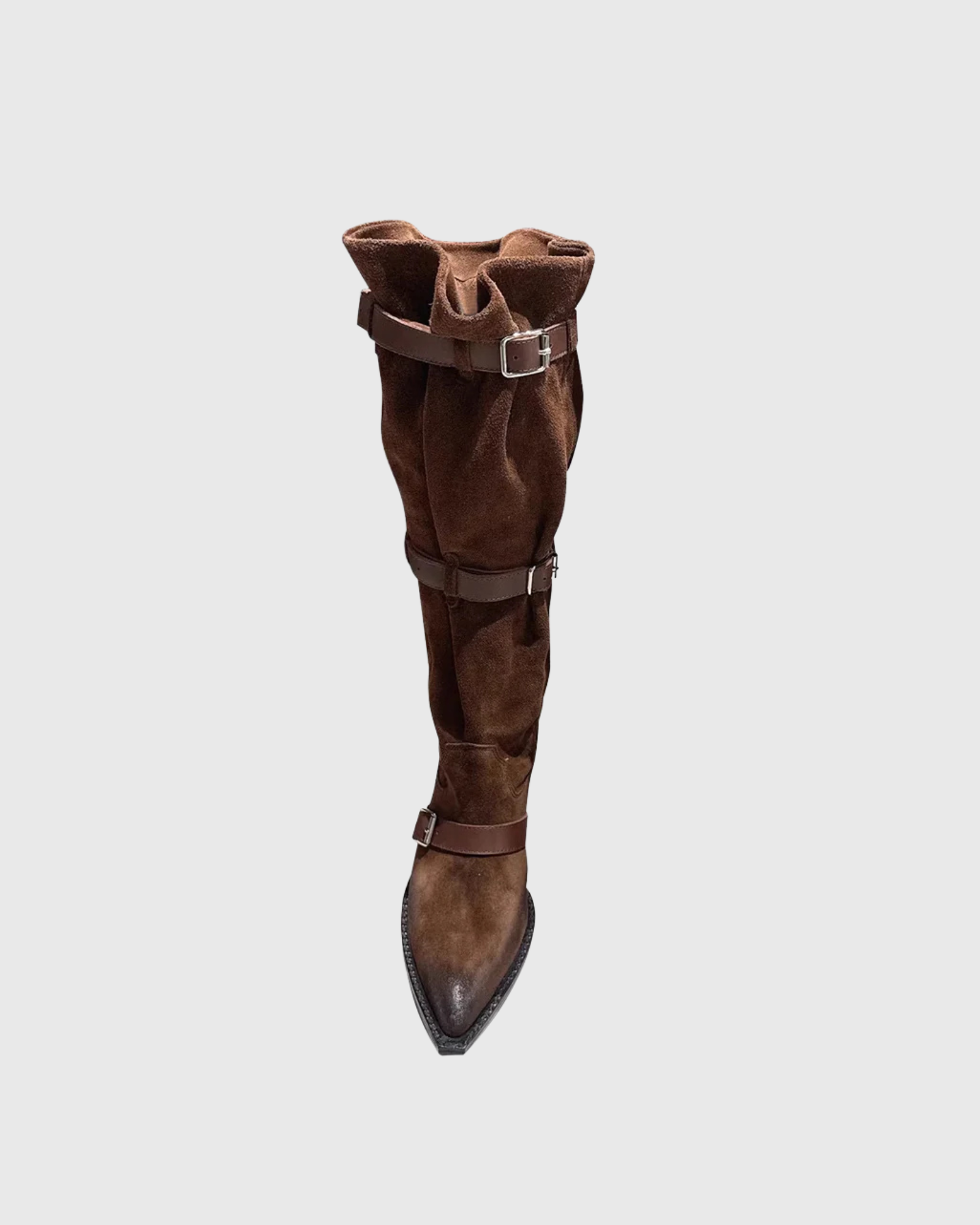 Dai Buckle Cowboy Boots In Brown