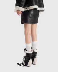 Dai  Lace Up Wedge Boxing Boots In Black