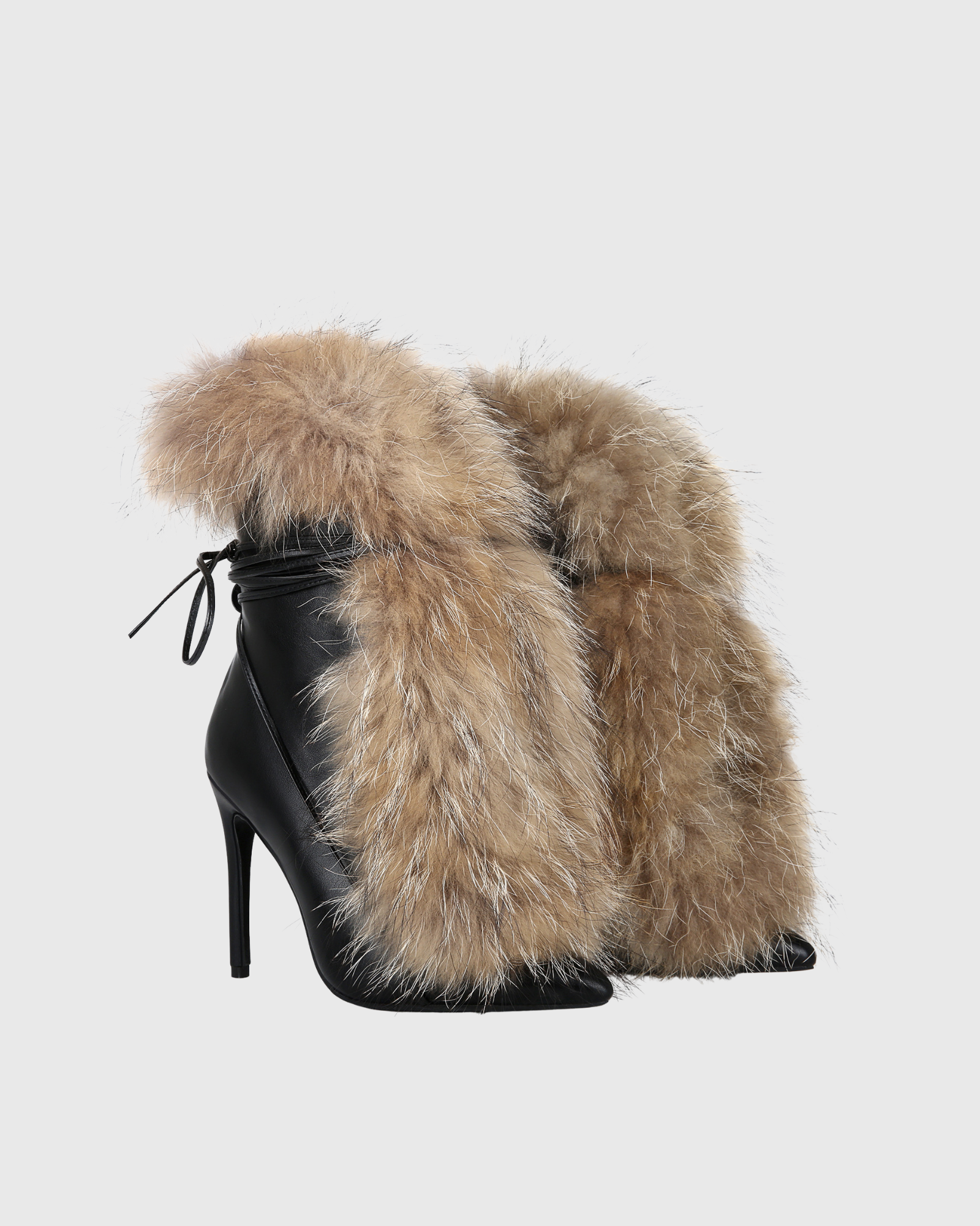 Kaia Faux Fur Ankle Boots In Black