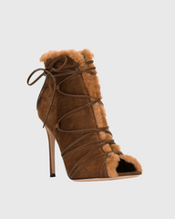 Dariya Lace Up Faux Fur Ankle Boots