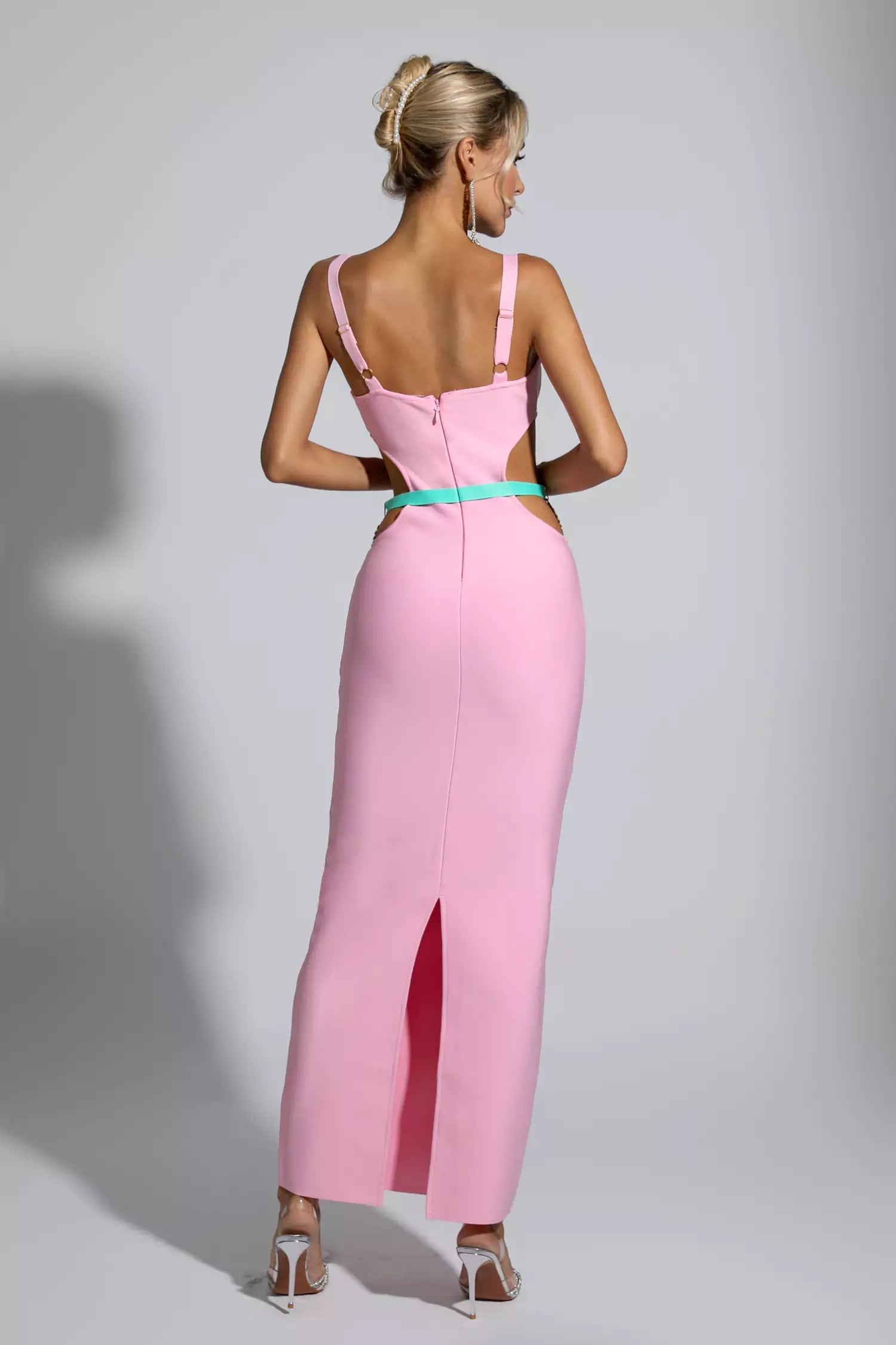 Kesia Bandage Metallic Maxi Dress