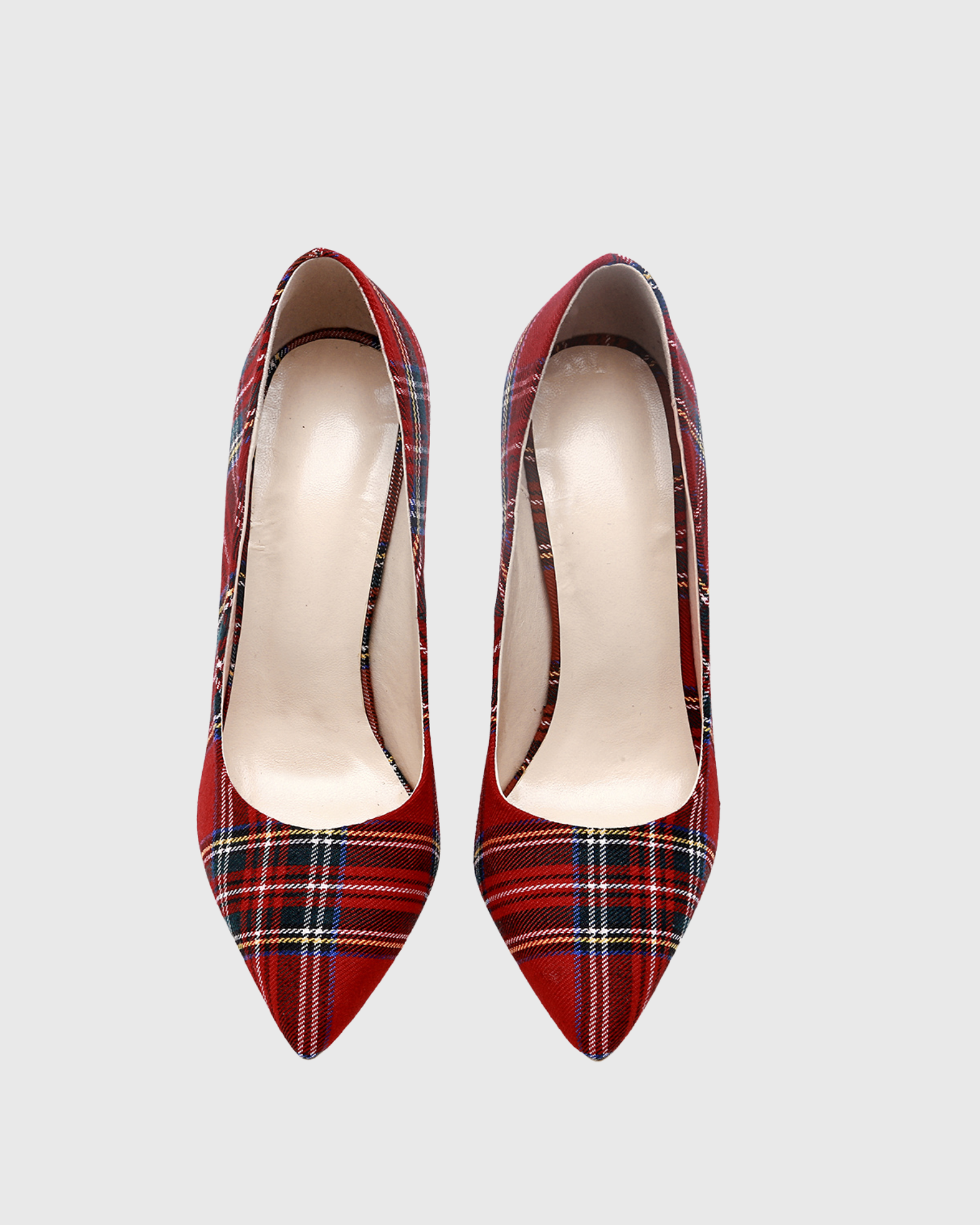 Doe Check Print Pumps In Red