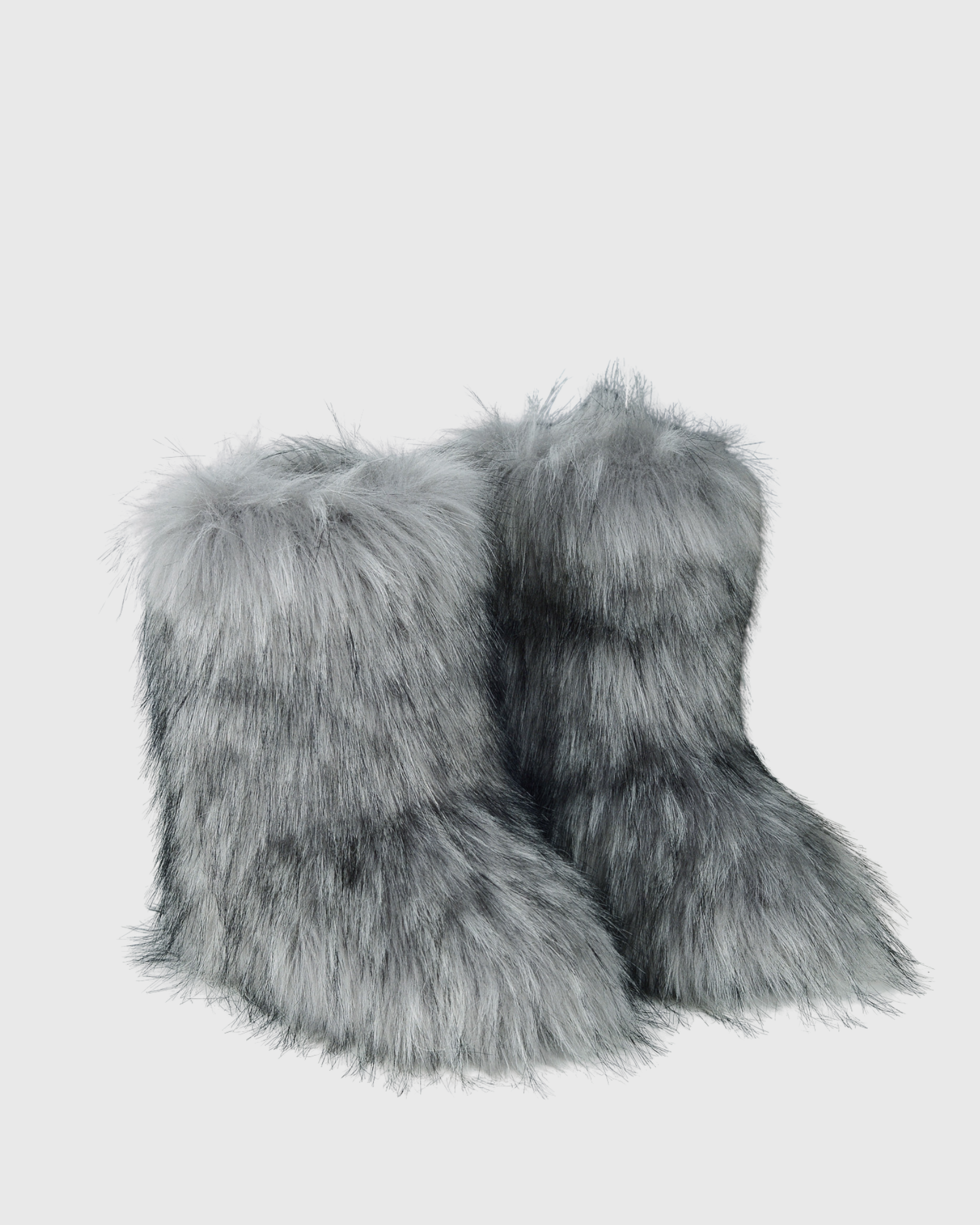 Dora Faux Fur  Ankle Boots In Grey