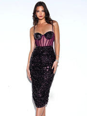 Charming Sequin Corset Elegant Dress